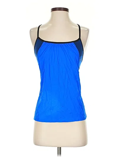 Pre-owned Nux Tank Top Blue Strapless Neckline Tops