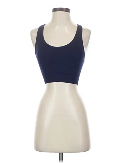 Pre-owned Nux Tank Top Blue Strapless Neckline Tops