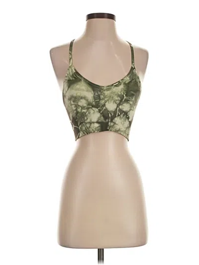 Pre-owned Nux Tank Top Green Halter Neckline Tops