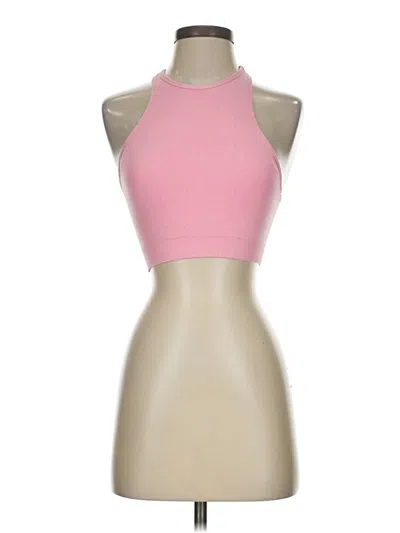 Pre-owned Nux Tank Top Pink Halter Neckline Tops