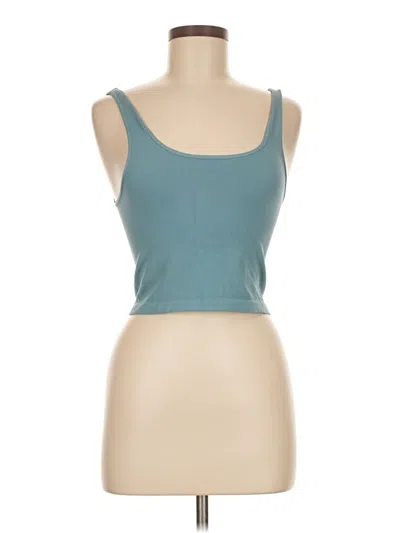 Pre-owned Nux Tank Top Teal Strapless Neckline Tops In Blue