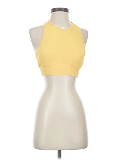 Pre-owned Nux Tank Top Yellow Halter Neckline Tops