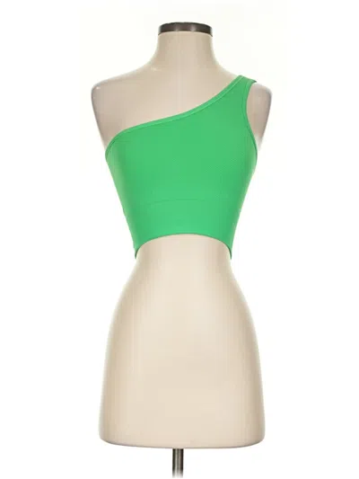 Pre-owned Nux Tube Top Green One Shoulder Neckline Tops