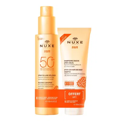 Nuxe Duo Delicious Sun Spray High Protection Spf50 Face And Body And Free 100ml After-sun Shower Shampoo