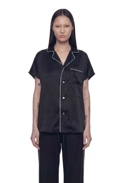 Nvl-garde Open Back Oversized Pajama Top In Black