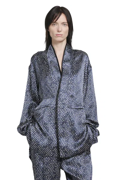 Nvl-garde Polkadot Silk Kimono Shirt In Multi