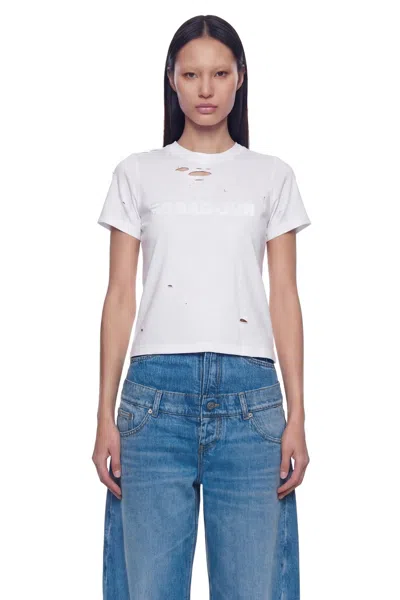 Nvl-garde Shrunken Logo Tee In White