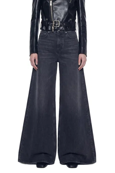 Nvl-garde Super Wide Leg Jeans In Black