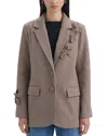 Nvlt 3d Flower Blazer In Brown