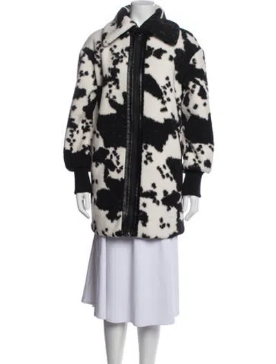 Pre-owned Nvlt Animal Print Coat In Black