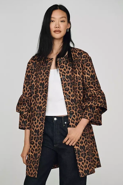 Nvlt Animal Print Jacket In Brown