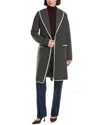 Nvlt Blanket Stitch Wrap Coat In Gray