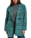 Nvlt Bold Check Coatigan In Blue