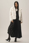 Nvlt Bold Stripe Faux-fur Eva Jacket In White