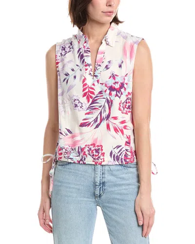Nvlt Bottom Tie Linen-blend Top In Multi