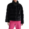 Nvlt Boxy Faux Fur Jacket In Black