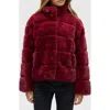 Nvlt Boxy Faux Fur Jacket In Red