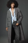 Nvlt Chevron Long Double-breasted Coat Jacket In Multi