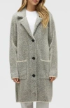 Nvlt Chevron Print Eyelash Coat In Gray
