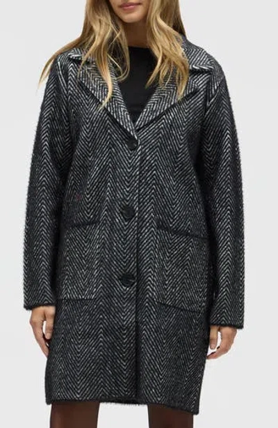 Nvlt Chevron Print Eyelash Coat In Green
