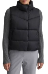 Nvlt Cire Crop Quilted Vest In Black