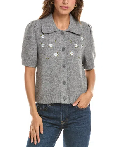 Nvlt Collared Embroidered Sweater In Gray