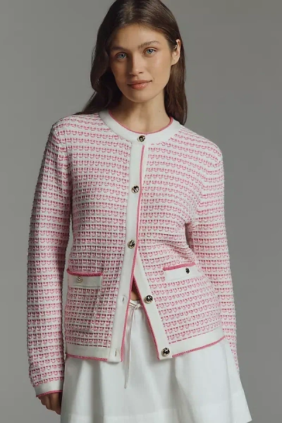 Nvlt Collarless Knit Jacket In Pink