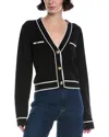 Nvlt Contrast Cardigan In Black