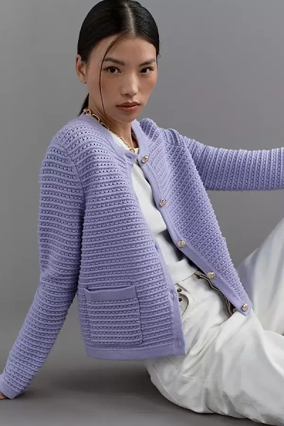 Nvlt Cotton Knit Textured Jacket In Blue