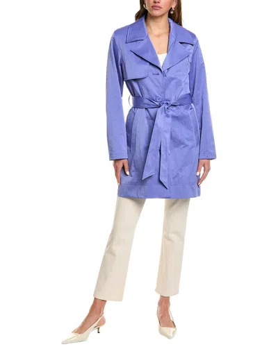 Nvlt Crinkle Trench Coat In Blue