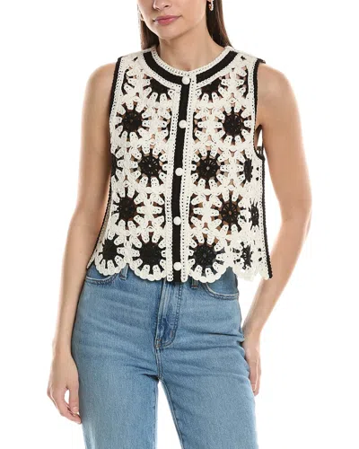Nvlt Crochet Button Front Top In Black