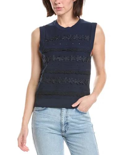 Nvlt Crochet Details Knit Tank In Navy