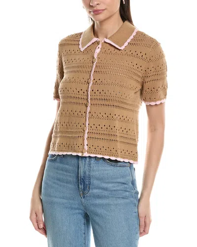 Nvlt Crochet Top In Brown