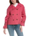 Nvlt Cropped Double-breasted Coat In Pink