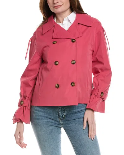 Nvlt Cropped Double-breasted Coat In Red