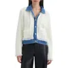 Nvlt Denim-collared Cardigan Sweater In Neutral
