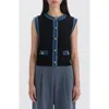 Nvlt Denim Trim Vest In Blue