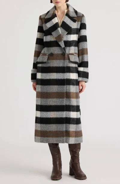 Nvlt Double Breasted Faux Wool Coat In Black
