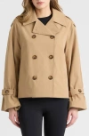 Nvlt Cropped Double-breasted Coat In Brown