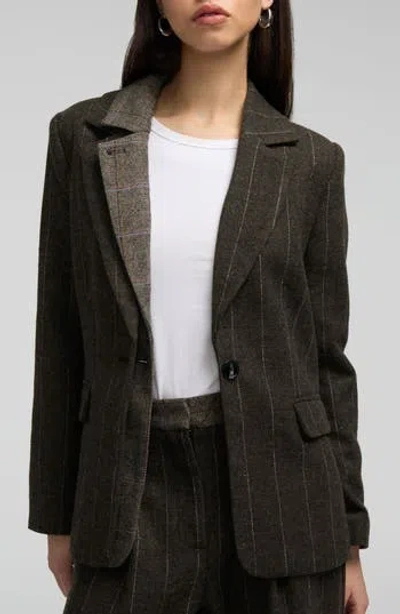 Nvlt Double Lapel Tweed Blazer In Multi
