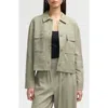 Nvlt Double Pocket Shacket In Sage