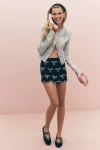 Nvlt Embellished Crew-neck Cardigan Sweater In Gray
