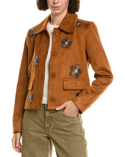 Nvlt Embellished Jacket In Brown