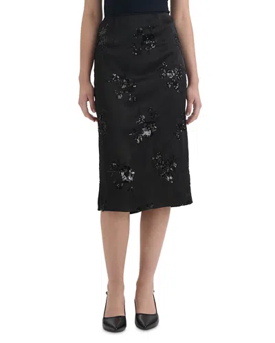 Nvlt Embellished Midi Skirt In Black