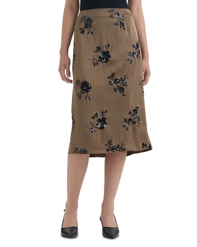 Nvlt Embellished Midi Skirt In Brown