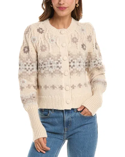 Nvlt Embroidered Cable Cardigan In White