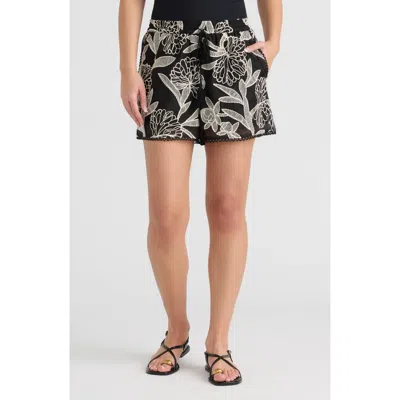 Nvlt Embroidered Georgette Shorts In Multi