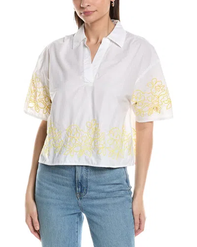 Nvlt Embroidered Poplin Top In White