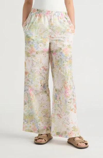 Nvlt Embroidered Wide Leg Pants In Multi