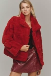 Nvlt Eva Channeled Faux-fur Jacket In Red